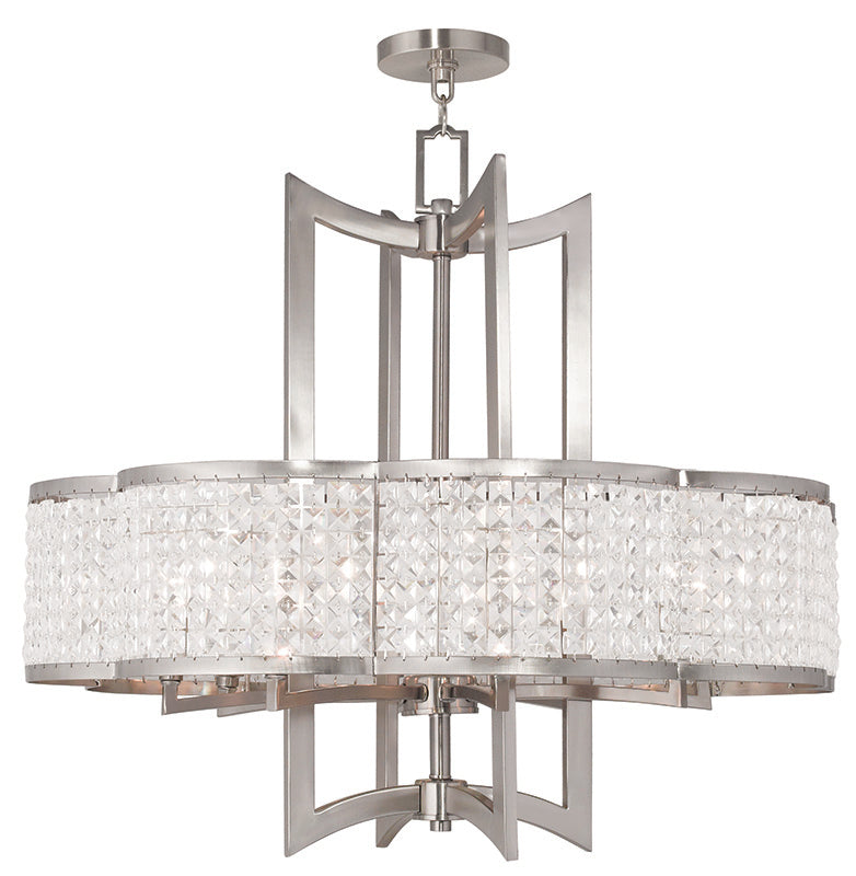 Grammercy 8-Light Chandelier in Brushed Nickel - Lamps Expo