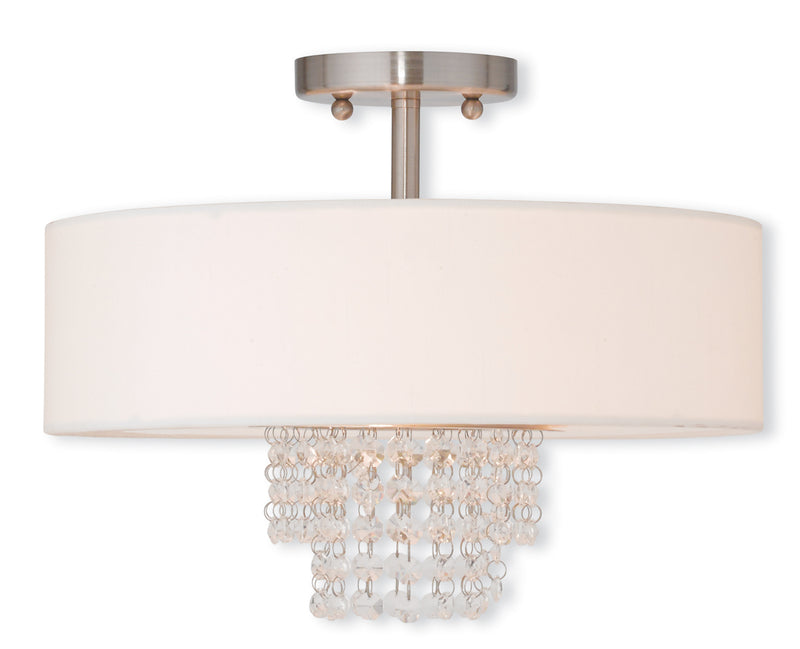Carlisle 3-Light Ceiling Mount in Brushed Nickel - Lamps Expo