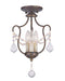 Chesterfield 3-Light Convertible Ceiling Mount in Hand Applied Venetian Golden Bronze - Lamps Expo