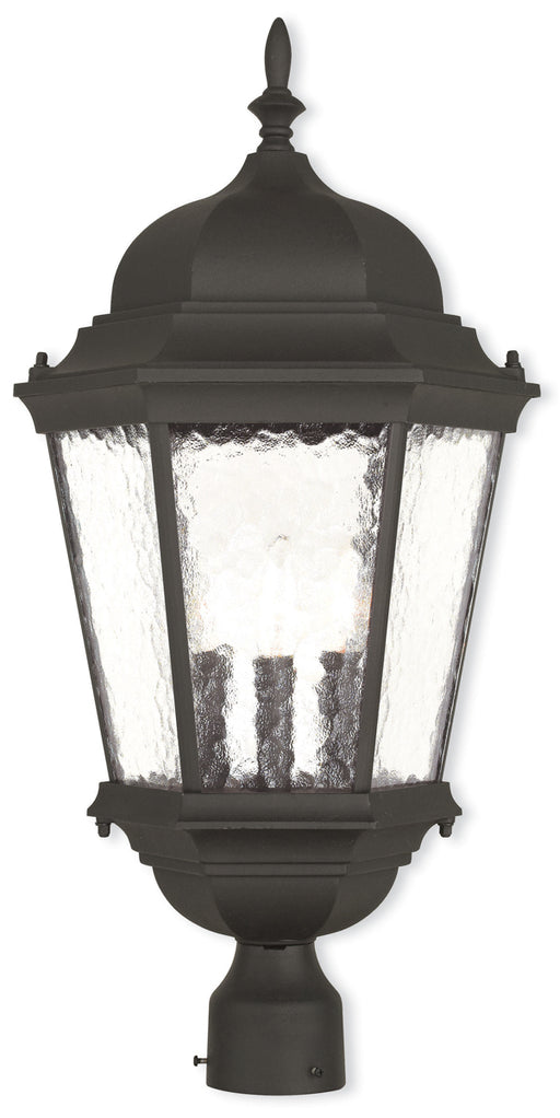 Hamilton 3-Light Outdoor Post Lantern in Textured Black - Lamps Expo