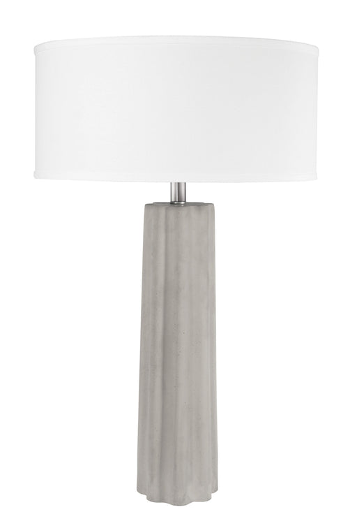 Clementine Table Lamp in Concrete Grey with White Linen Shade, E27 Type A 100W