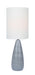 Quatro Table Lamp in Brushed Grey with White Linen Shade, E27 A 60W