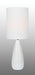 Quatro Table Lamp in Brushed White with White Linen Shade, E27 A 60W