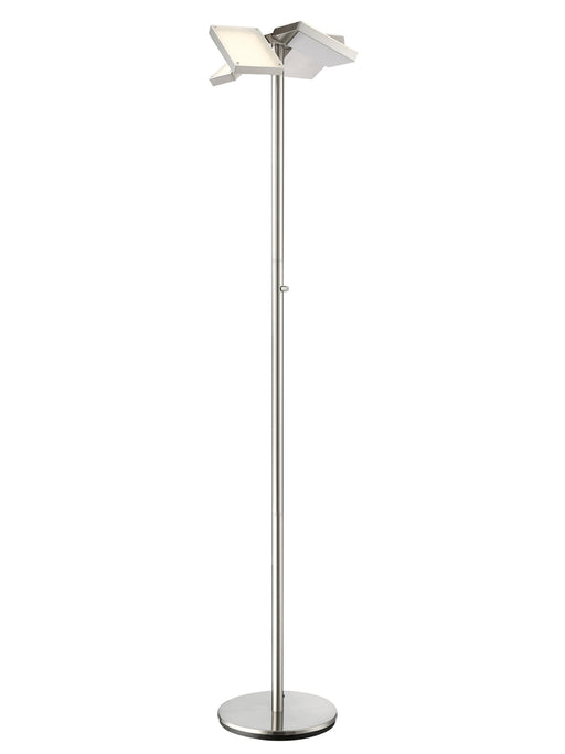 Lampard LED Floor Lamp in Brushed Nickel, LED Panel 12.5Wx4