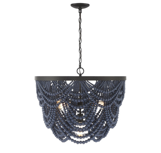 Meridian (M100101NBLORB) 5-Light Chandelier in Navy Blue with Oil Rubbed Bronze