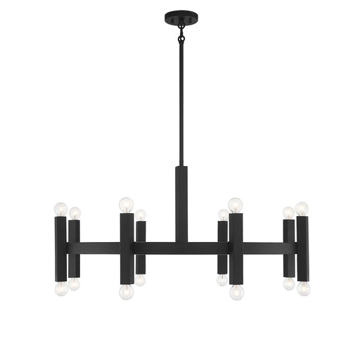 Meridian (M100103MBK) 16-Light Chandelier in Matte Black