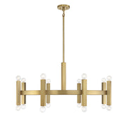 Meridian (M100103NB) 16-Light Chandelier in Natural Brass