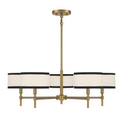Meridian (M10011NB) 5-Light Chandelier in Natural Brass