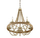 Meridian (M10014-97) 5-Light Chandelier in Natural Wood with Rope