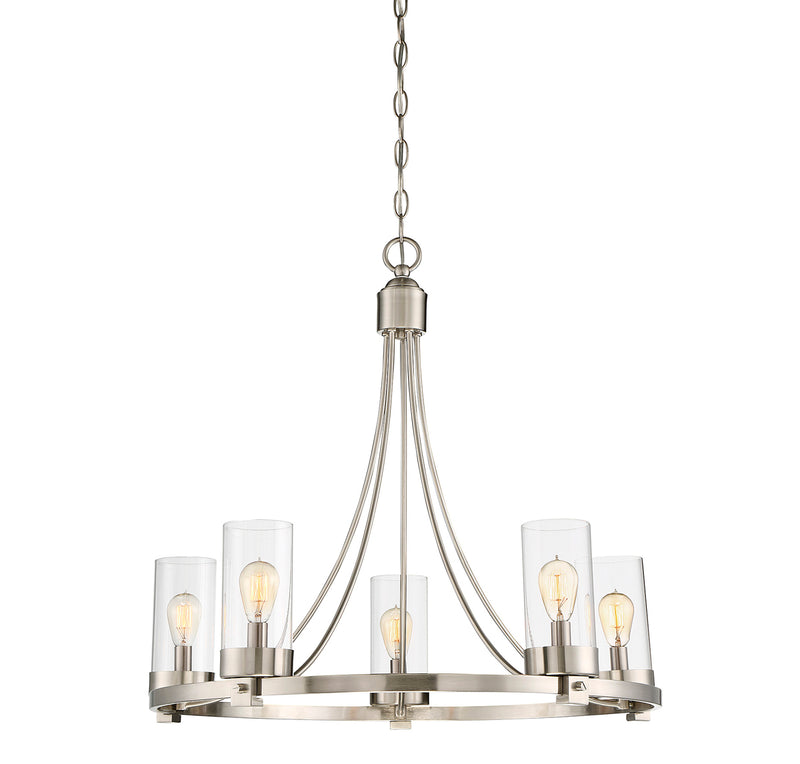 Meridian (M10018BN) 5-Light Chandelier in Brushed Nickel