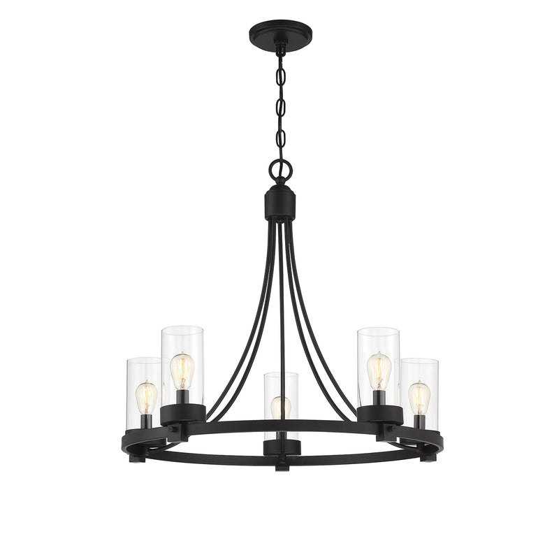 Meridian (M10018MBK) 5-Light Chandelier in Matte Black