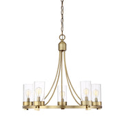 Meridian (M10018NB) 5-Light Chandelier in Natural Brass