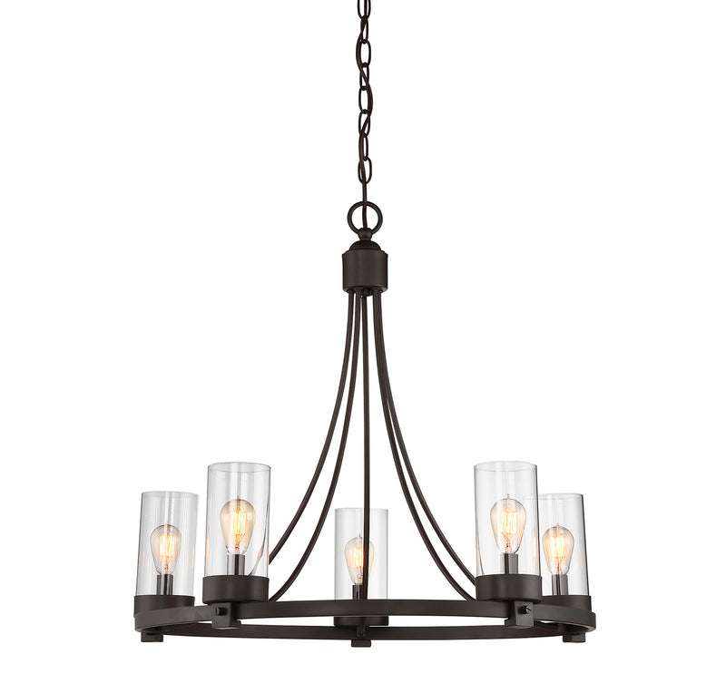 Meridian (M10018ORB) 5-Light Chandelier in Oil Rubbed Bronze