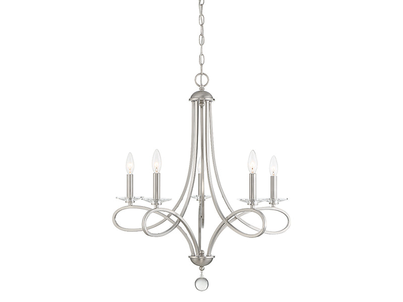 Meridian (M10028BN) 5-Light Chandelier in Brushed Nickel