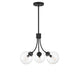 Meridian (M10057MBK) 3-Light Chandelier in Matte Black