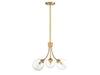 Meridian (M10057NB) 3-Light Chandelier in Natural Brass