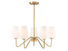 Meridian (M10060NB) 5-Light Chandelier in Natural Brass