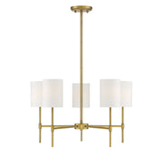 Meridian (M10067NB) 5-Light Chandelier in Natural Brass