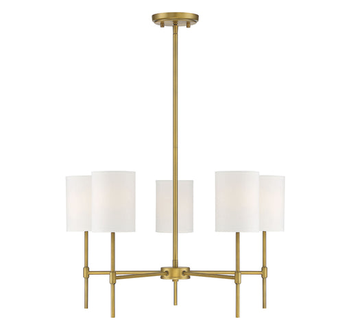 Meridian (M10067NB) 5-Light Chandelier in Natural Brass