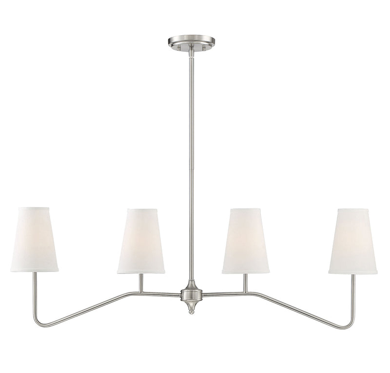 Meridian (M10078BN) 4-Light Linear Chandelier in Brushed Nickel