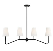 Meridian (M10078MBK) 4-Light Linear Chandelier in Matte Black