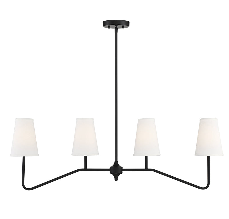 Meridian (M10078MBK) 4-Light Linear Chandelier in Matte Black