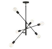 Meridian (M10084MBK) 6-Light Chandelier in Matte Black