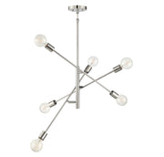Meridian (M10084PN) 6-Light Chandelier in Polished Nickel