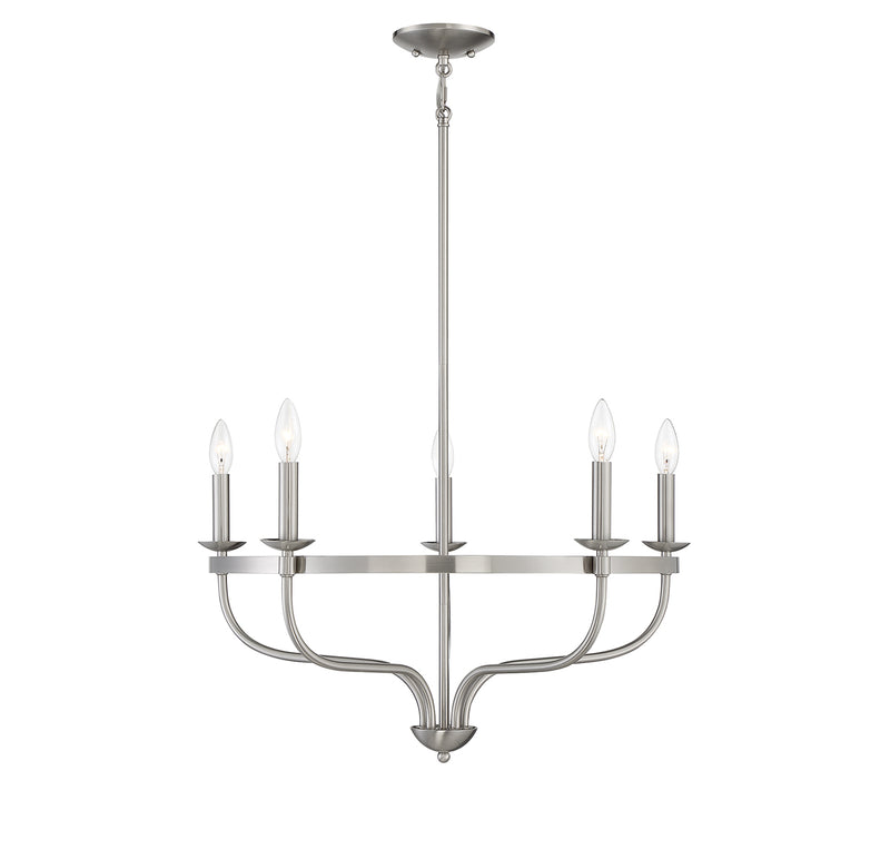 Meridian (M10087BN) 5-Light Chandelier in Brushed Nickel