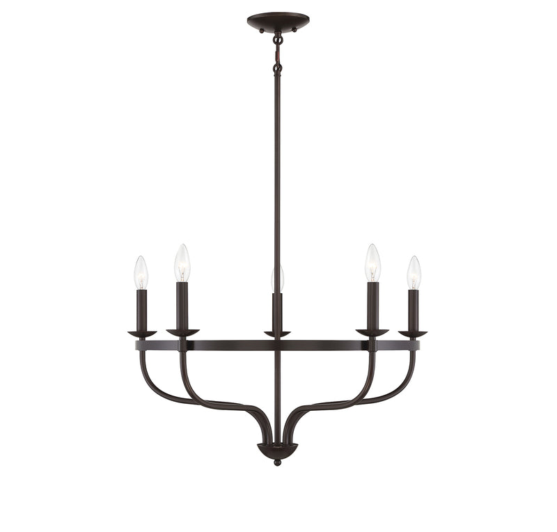 Meridian (M10087ORB) 5-Light Chandelier in Oil Rubbed Bronze