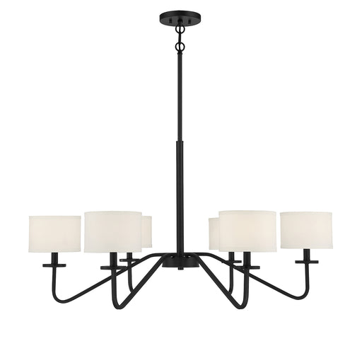 Meridian (M10092MBK) 6-Light Chandelier in Matte Black