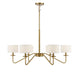 Meridian (M10092NB) 6-Light Chandelier in Natural Brass
