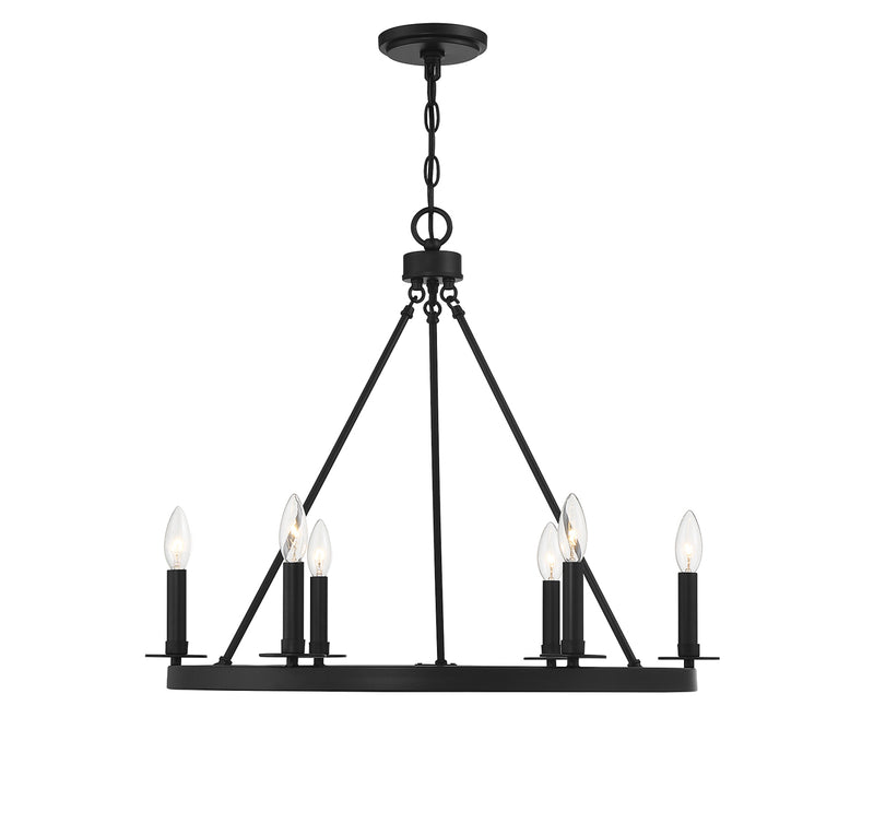 Meridian (M10093MBK) 6-Light Chandelier in Matte Black