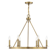 Meridian (M10093NB) 6-Light Chandelier in Natural Brass