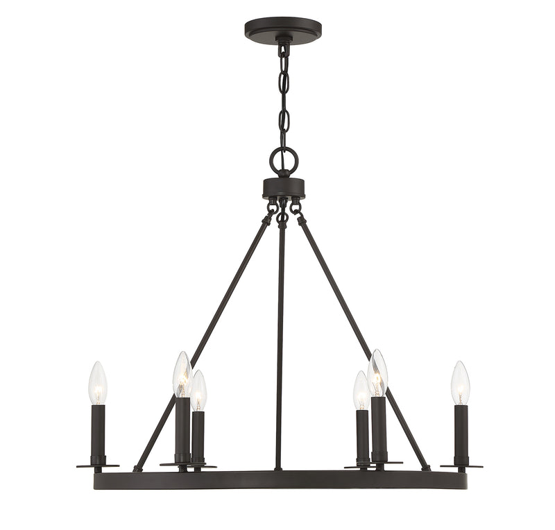 Meridian (M10093ORB) 6-Light Chandelier in Oil Rubbed Bronze