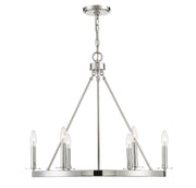 Meridian (M10093PN) 6-Light Chandelier in Polished Nickel