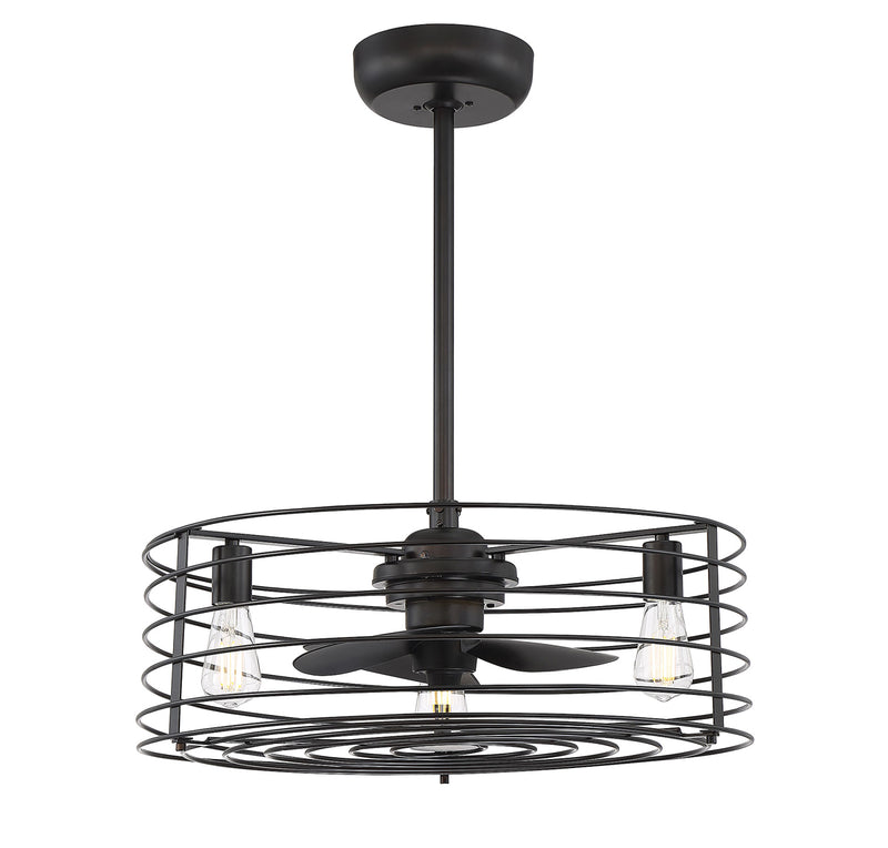Meridian (M2007ORB) 14" 3-Light Fan D'Lier in Oil Rubbed Bronze