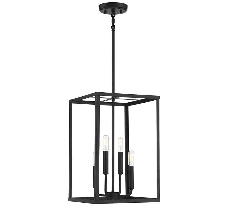 Meridian (M30008MBK) 4-Light Pendant in Matte Black
