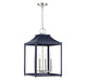 Meridian (M30009NBLPN) 4-Light Navy Blue with Polished Nickel Pendant