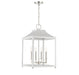 Meridian (M30009WHPN) 4-Light White with Polished Nickel Pendant