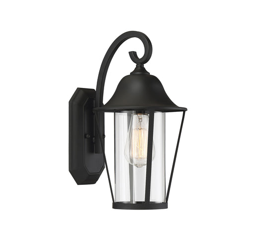 1-Light Outdoor Wall Lantern in Matte Black