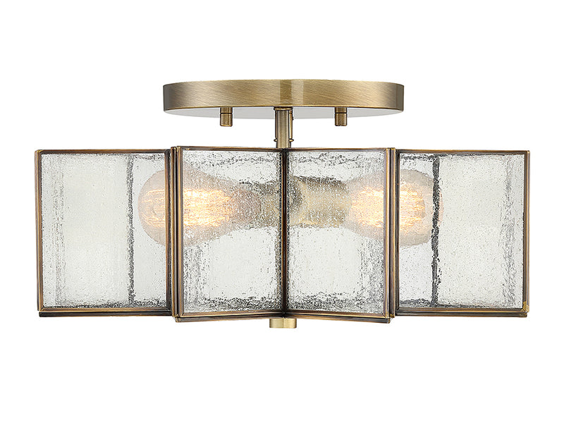 Meridian (M60004NB) 2-Light Ceiling Light in Natural Brass
