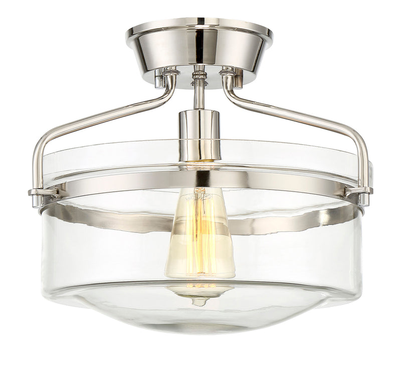 1-Light Ceiling Light in Polished Nickel