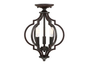 Meridian (M60055ORB) 3-Light Convertible Semi-Flush or Pendant in Oil Rubbed Bronze