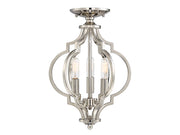 Meridian (M60055PN) 3-Light Convertible Semi-Flush or Pendant in Polished Nickel