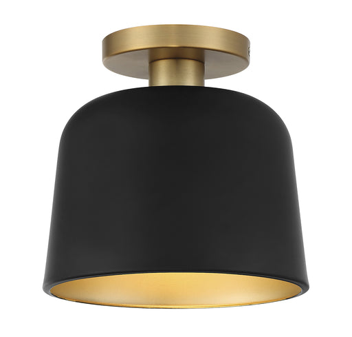 Meridian (M60067MBKNB) 1-Light Ceiling Light in Matte Black with Natural Brass