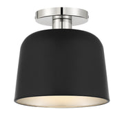 Meridian (M60067MBKPN) 1-Light Ceiling Light in Matte Black with Polished Nickel