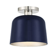 Meridian (M60067NBLPN) 1-Light Ceiling Light in Navy Blue with Polished Nickel