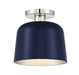 Meridian (M60067NBLPN) 1-Light Ceiling Light in Navy Blue with Polished Nickel