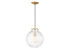 1-Light Mini Pendant in Natural Brass